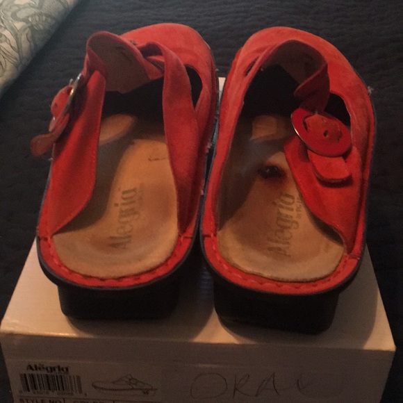 COPY - Alegria open back clogs, orange suede - Picture 5 of 7